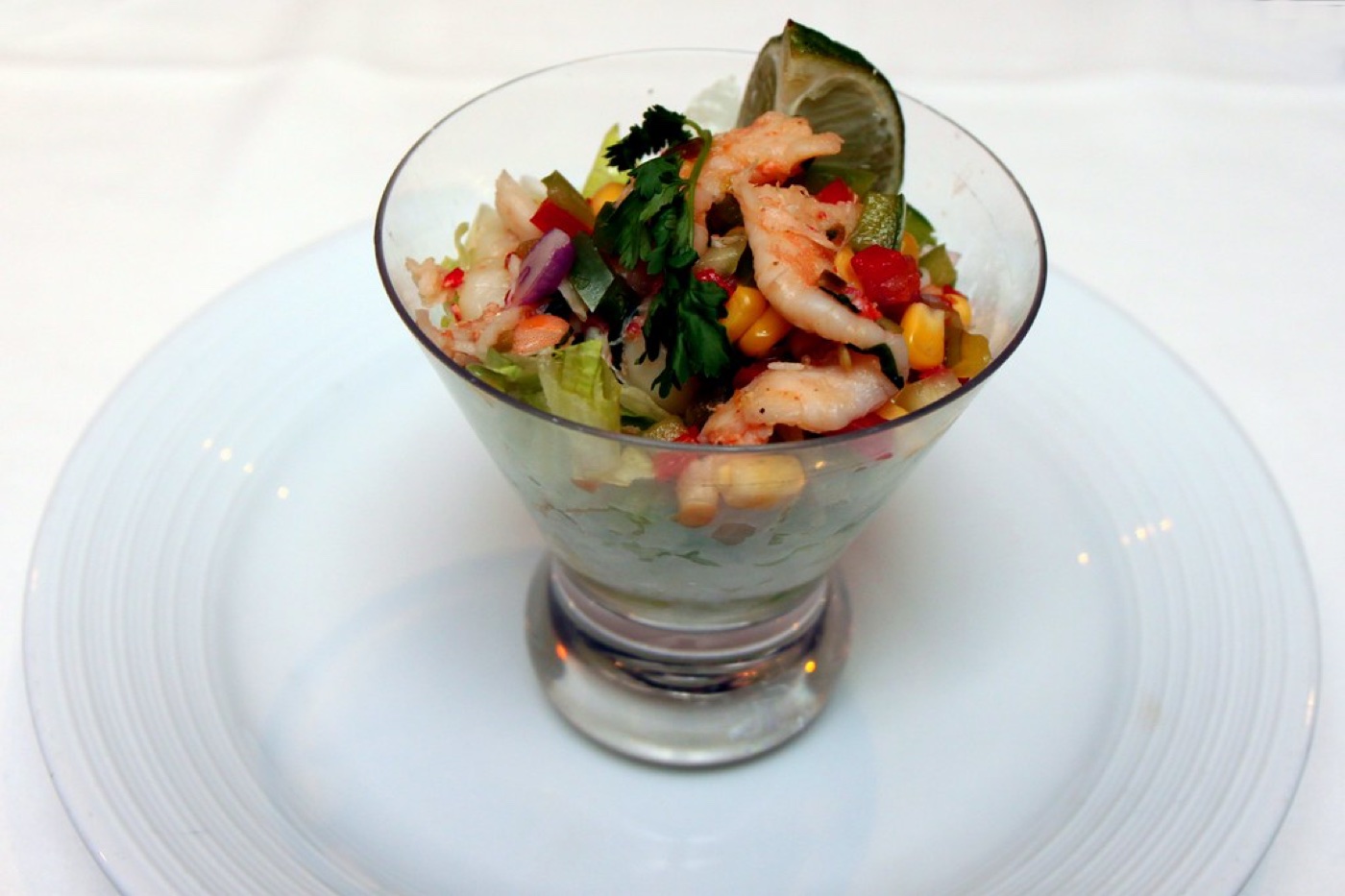An elegantly plated seafood dish at a fine-dining restaurant